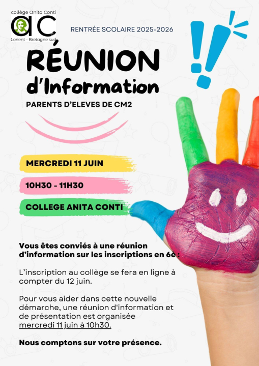 flyer reunion dinformation rentree scolaire simple illustre colore
